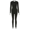 Women Jumpsuit Streetwear Long Sleeve Bodycon Solid Overalls-Night Out Jumpsuits & Rompers-Arimonz-S-Long Sleeve Black-Arimonz