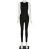 Women Jumpsuit Streetwear Long Sleeve Bodycon Solid Overalls-Night Out Jumpsuits & Rompers-Arimonz-S-Sleeveless Black-Arimonz