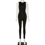 Women Jumpsuit Streetwear Long Sleeve Bodycon Solid Overalls-Night Out Jumpsuits & Rompers-Arimonz-S-Sleeveless Black-Arimonz