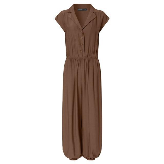 Women Jumpsuits Lace Up Irregular Overalls Casual Short Sleeve Romper-Casual Jumpsuits & Rompers-Arimonz-Arimonz