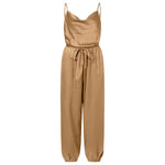 Women Jumpsuits Lace Up Irregular Overalls Casual Short Sleeve Romper-Casual Jumpsuits & Rompers-Arimonz-S-B Khaki-Arimonz