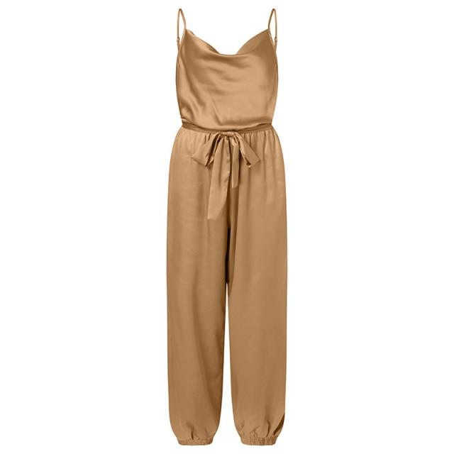 Women Jumpsuits Lace Up Irregular Overalls Casual Short Sleeve Romper-Casual Jumpsuits & Rompers-Arimonz-S-B Khaki-Arimonz