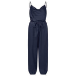 Women Jumpsuits Lace Up Irregular Overalls Casual Short Sleeve Romper-Casual Jumpsuits & Rompers-Arimonz-S-B Navy-Arimonz