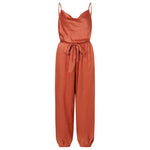 Women Jumpsuits Lace Up Irregular Overalls Casual Short Sleeve Romper-Casual Jumpsuits & Rompers-Arimonz-S-B Orange-Arimonz