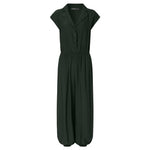 Women Jumpsuits Lace Up Irregular Overalls Casual Short Sleeve Romper-Casual Jumpsuits & Rompers-Arimonz-S-C Dark Green-Arimonz
