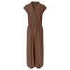Women Jumpsuits Lace Up Irregular Overalls Casual Short Sleeve Romper-Casual Jumpsuits & Rompers-Arimonz-S-C Khaki-Arimonz