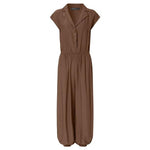 Women Jumpsuits Lace Up Irregular Overalls Casual Short Sleeve Romper-Casual Jumpsuits & Rompers-Arimonz-S-C Khaki-Arimonz