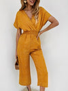 Women Jumpsuits Rompers Casual Print V-neck Pocket Overalls Jumpsuit-Night Out Jumpsuits & Rompers-Arimonz-Arimonz
