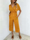 Women Jumpsuits Rompers Casual Print V-neck Pocket Overalls Jumpsuit-Night Out Jumpsuits & Rompers-Arimonz-Arimonz