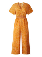 Women Jumpsuits Rompers Casual Print V-neck Pocket Overalls Jumpsuit-Night Out Jumpsuits & Rompers-Arimonz-Arimonz