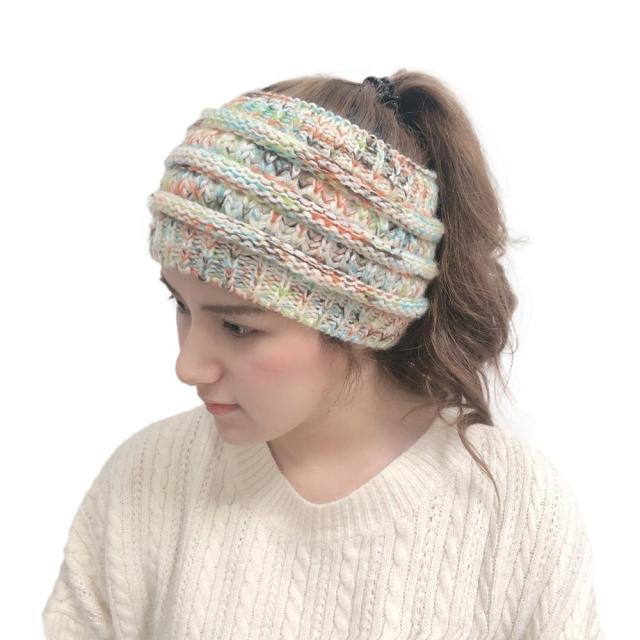 Women Knitted Warm Headwear Casual Head Wrap Wide Hair Accessories-Hair Accessories-Arimonz-Beige Multicolor-Arimonz