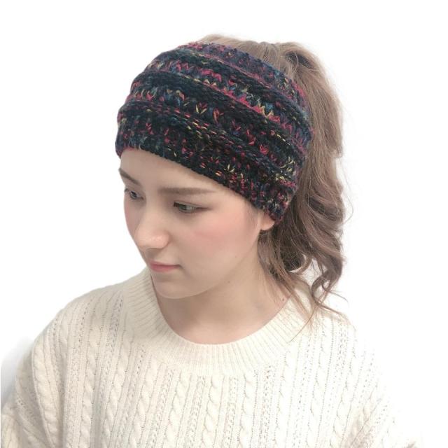 Women Knitted Warm Headwear Casual Head Wrap Wide Hair Accessories-Hair Accessories-Arimonz-Black Multicolor-Arimonz
