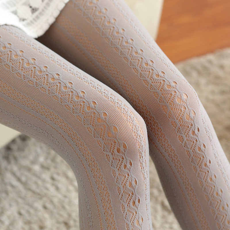 Women Lace Tights Hollow Out Female Silk Stocking Thin Women Pantyhose-Socks & Tights-Arimonz-Arimonz
