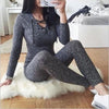 Women Long Sleeve V Cross Bandage Neck Knitted Bodycon Jumpsuit-Casual Jumpsuits & Rompers-Arimonz-Arimonz