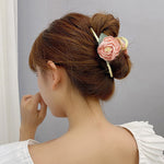 Women Metal Hair Claw Elegant Gold Flowers Hair Clips Barrette-Hair Accessories-Arimonz-Arimonz
