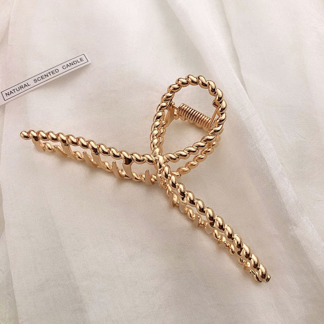 Women Metal Hair Claw Elegant Gold Flowers Hair Clips Barrette-Hair Accessories-Arimonz-A-6-Arimonz