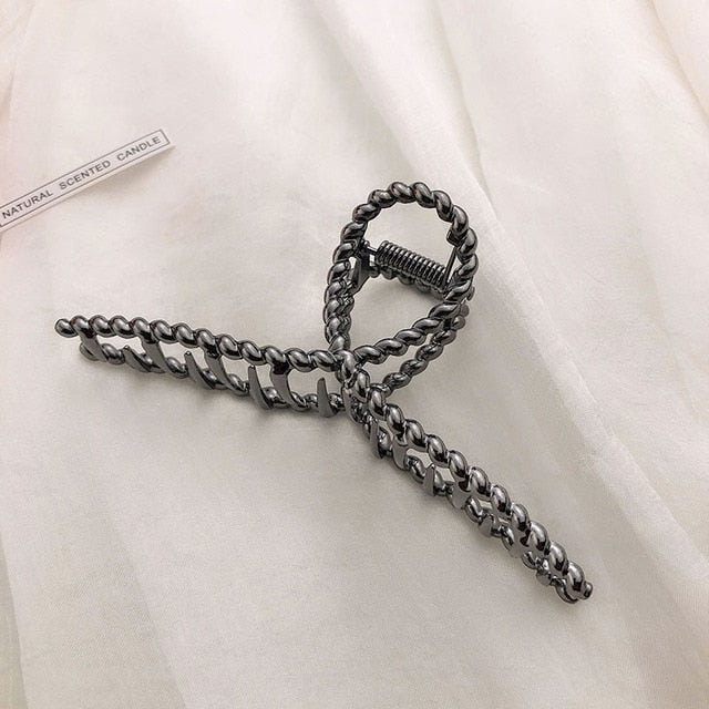 Women Metal Hair Claw Elegant Gold Flowers Hair Clips Barrette-Hair Accessories-Arimonz-A-7-Arimonz
