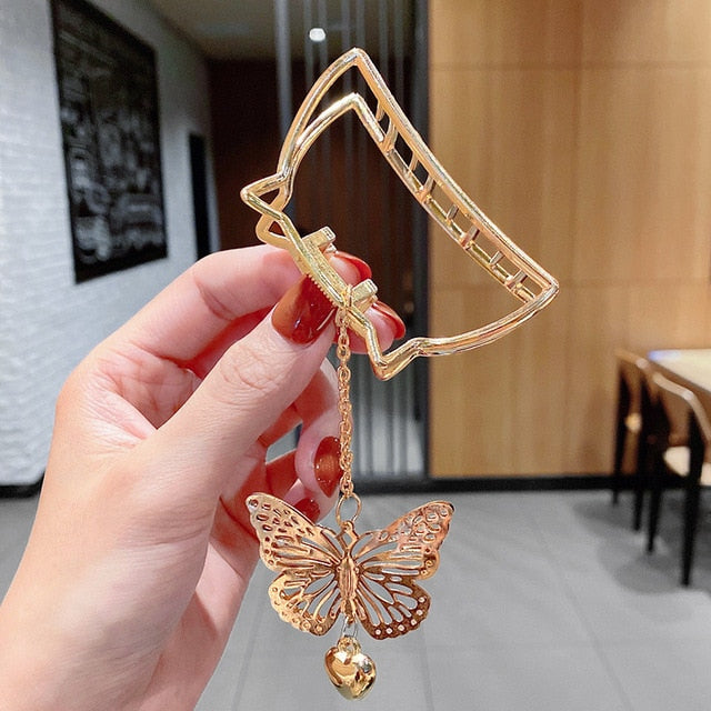 Women Metal Hair Claw Elegant Gold Flowers Hair Clips Barrette-Hair Accessories-Arimonz-C-1-Arimonz
