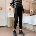 Women Pants Casual Streetwear Loose High Waist Pants Solid Trousers-Pants-Arimonz-Arimonz