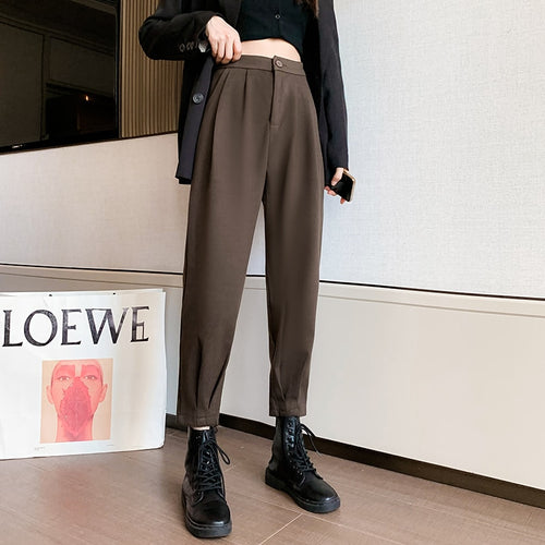 Women Pants Casual Streetwear Loose High Waist Pants Solid Trousers-Pants-Arimonz-Arimonz