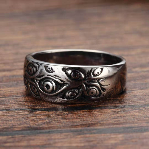 Women Retro Eyes Engraved Retro Hipster Ring Hollow Cross Rings-Rings-Arimonz-Arimonz