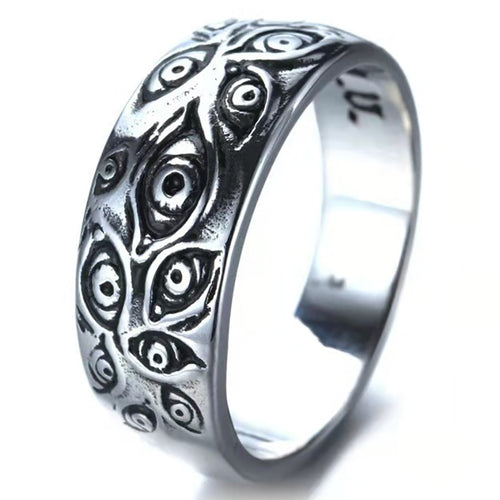 Women Retro Eyes Engraved Retro Hipster Ring Hollow Cross Rings-Rings-Arimonz-6-Silver-eye-Arimonz