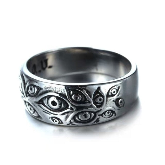 Women Retro Eyes Engraved Retro Hipster Ring Hollow Cross Rings-Rings-Arimonz-Arimonz