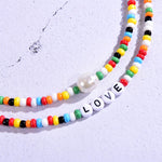 Women Seed Beads Love Necklace Sets Choker Multilayer Women Necklace-Necklaces-Arimonz-Arimonz