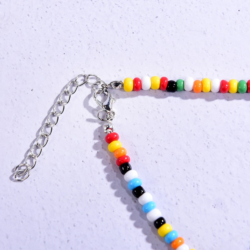 Women Seed Beads Love Necklace Sets Choker Multilayer Women Necklace-Necklaces-Arimonz-Arimonz