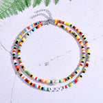 Women Seed Beads Love Necklace Sets Choker Multilayer Women Necklace-Necklaces-Arimonz-Arimonz