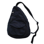 Women Shoulder Messenger Bag Canvas Crossbody Solid Color Chest Bag-Handbags-Arimonz-Black-Arimonz