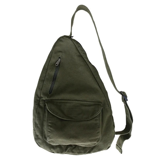 Women Shoulder Messenger Bag Canvas Crossbody Solid Color Chest Bag-Handbags-Arimonz-Green-Arimonz
