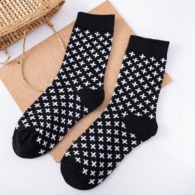 Women Skateboard Socks Cool Hip Hop Women Socks Streetwear Socks-Socks & Tights-Arimonz-Checkered Black-Arimonz