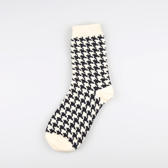 Women Skateboard Socks Cool Hip Hop Women Socks Streetwear Socks-Socks & Tights-Arimonz-Checkered White-Arimonz