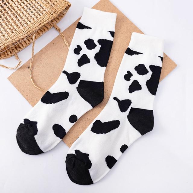 Women Skateboard Socks Cool Hip Hop Women Socks Streetwear Socks-Socks & Tights-Arimonz-Cow-Arimonz