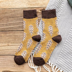 Women Socks Autumn Winter Thicken Warm Wool Long Retro Socks for Women-Socks & Tights-Arimonz-ginger yellow-Arimonz