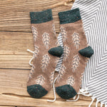 Women Socks Autumn Winter Thicken Warm Wool Long Retro Socks for Women-Socks & Tights-Arimonz-khaki-Arimonz