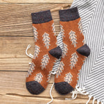 Women Socks Autumn Winter Thicken Warm Wool Long Retro Socks for Women-Socks & Tights-Arimonz-orange-Arimonz