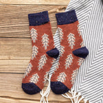Women Socks Autumn Winter Thicken Warm Wool Long Retro Socks for Women-Socks & Tights-Arimonz-orange red-Arimonz