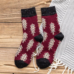 Women Socks Autumn Winter Thicken Warm Wool Long Retro Socks for Women-Socks & Tights-Arimonz-wine red-Arimonz