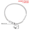 Women Stainless Steel Heart Pendant Necklace Lock Key Chain Necklace-Necklaces-Arimonz-Arimonz