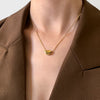 Women Stainless Steel Heart Pendant Necklace Lock Key Chain Necklace-Necklaces-Arimonz-Bead Gold-Arimonz