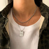 Women Stainless Steel Heart Pendant Necklace Lock Key Chain Necklace-Necklaces-Arimonz-Goodluck-Arimonz