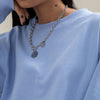 Women Stainless Steel Heart Pendant Necklace Lock Key Chain Necklace-Necklaces-Arimonz-Love-Arimonz