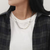 Women Stainless Steel Heart Pendant Necklace Lock Key Chain Necklace-Necklaces-Arimonz-Pearl-Arimonz