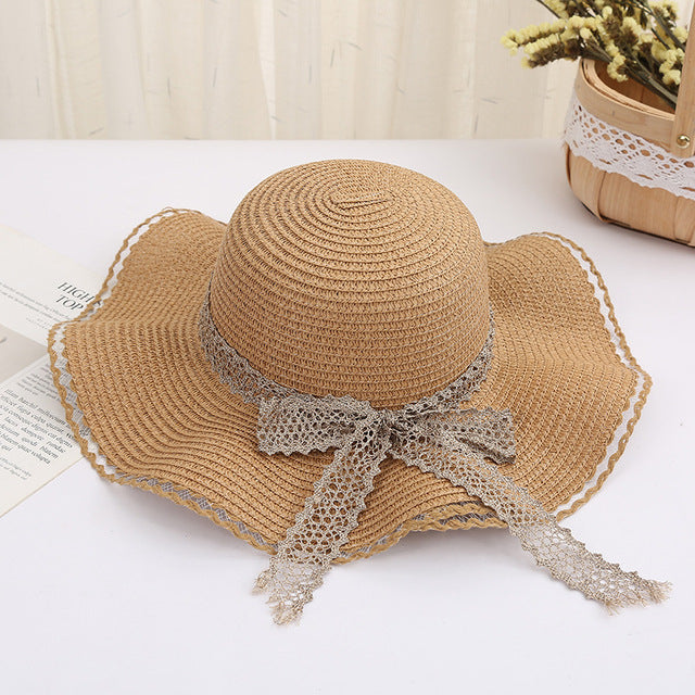 Women Straw Sun Hat Panama Hat Beach Women's Summer Fedora Caps-Summer Hats-Arimonz-Arimonz