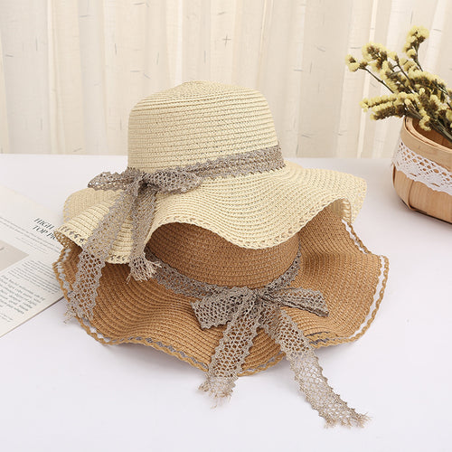 Women Straw Sun Hat Panama Hat Beach Women's Summer Fedora Caps-Summer Hats-Arimonz-Arimonz