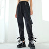 Women Suit Crop Tops Pants Two Piece Casual Sets Buckle Streetwear Set-Wear To Work Sets-Arimonz-black pant-S-Arimonz