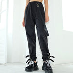 Women Suit Crop Tops Pants Two Piece Casual Sets Buckle Streetwear Set-Wear To Work Sets-Arimonz-black pant-S-Arimonz