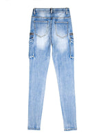 Women Summer Cargo Pants Female Zipper Pocket Stretch Slim Jeans-Skinny Jeans-Arimonz-Arimonz
